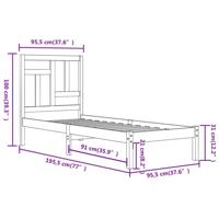Bedframe zonder matras massief grenenhout wit 90x190 cm - thumbnail