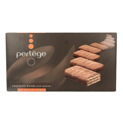 Perlege Chocolate wafer met maltitol 180 Gram Perlege Chocolate wafer met maltitol 180 Gram