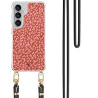 Samsung Galaxy S25 FE hoesje met zwart koord - Pink dots - thumbnail