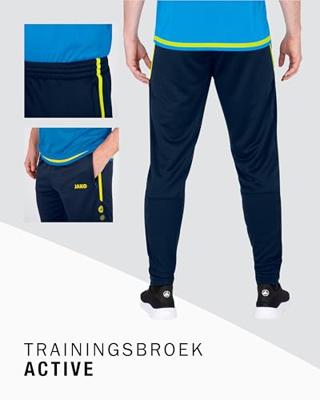 JAKO 8495 Trainingsbroek Active - Marine/Fluogeel - M