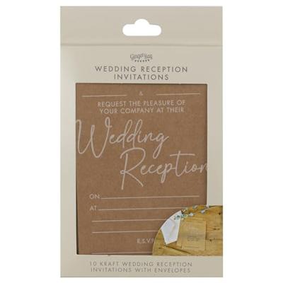 Ginger Ray bruiloft uitnodigingskaart met envelop 10 stuks | 20 stuks