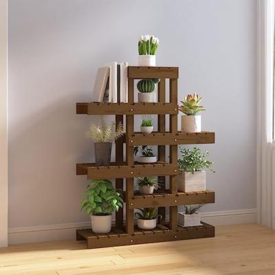 Plantenstandaard 85x25x109,5 cm massief grenenhout honingbruin