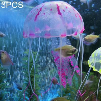 3 STKS aquarium artikelen decoratie silicone simulatie fluorescerende sucker kwallen grootte: 5 * 17cm (paars)
