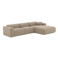 Brede rechthoekige sofa in taupe bouclette stof 280cm - thumbnail