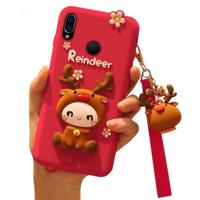 Cartoon all-inclusive anti-drop Silicone Cover voor Huawei Nova3 (rood) - thumbnail