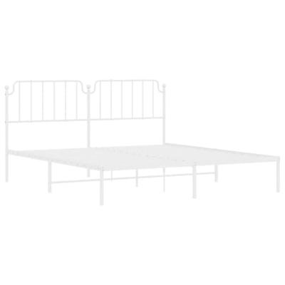 Bedframe met hoofdbord metaal wit 160x200 cm