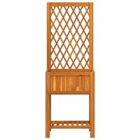 VidaXL Plantenbak met latwerk en schap 55x29,5x152 cm acaciahout - thumbnail