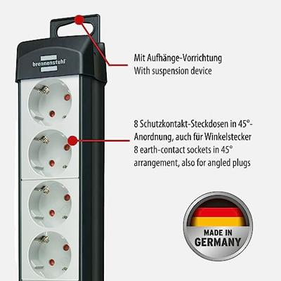 Brennenstuhl Premium-Line stekkerdoos 8-voudig zwart/lichtgrijs 5m H05VV-F 3G1,5 - 1951580101 - thumbnail