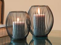 HI 2-delige kaarsenstandaardset zwart - thumbnail