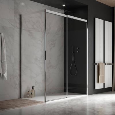 Duka Acqua 5000 schuifdeur Rechts 140x200cm helder glas met Protect chroom/zilver hoogglans