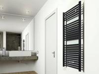 Elara sierradiator Mat Zwart 1185x600 Middenonder aansluiting - thumbnail