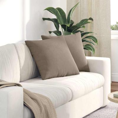 VidaXL Sofa kussens 2 stuks taupe 50 x 50 cm stof