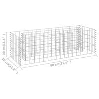 Gabion plantenbak verhoogd 90x30x30 cm gegalvaniseerd staal - thumbnail