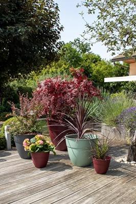 Bloempot EDA Grijs Ø 52 cm Donker grijs Plastic Cirkelvormig Modern