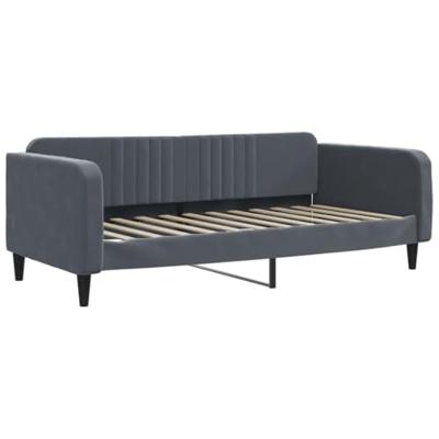 Slaapbank 100x200 cm fluweel donkergrijs Slaapbank 100x200 cm fluweel donkergrijs