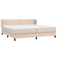 Boxspring met matras kunstleer cappuccinokleurig 200x200 cm - thumbnail