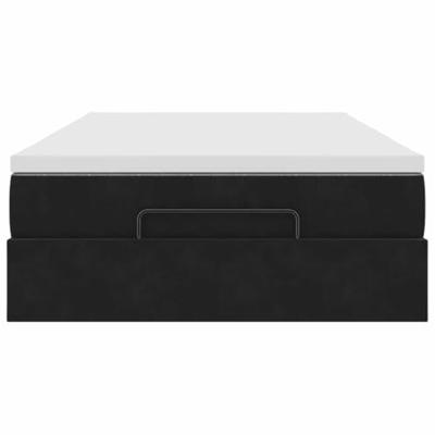 Ottoman bed met matras 120x200cm fluweel zwart