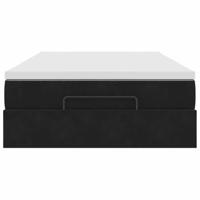 Ottoman bed met matras 120x200cm fluweel zwart - thumbnail