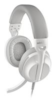 NGS VOX 805 - Stereo-hoofdtelefoon, verstelbare microfoon, USB-C en USB-A-adapter, ruisonderdrukking, volumeregelaar, gevoerde hoofdband, 2 m kabel, plug & play voor pc, tablet en smartphone, wit - thumbnail