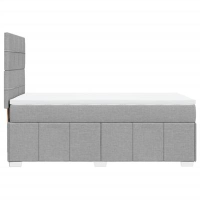 Boxspring met matras stof lichtgrijs 140x190 cm - thumbnail