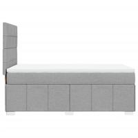 Boxspring met matras stof lichtgrijs 180x200 cm - thumbnail