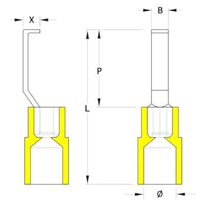 Weidmüller 1216230000 Haakkabelschoen 4 mm² 6 mm² Deels geïsoleerd Geel 100 stuk(s)