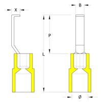 Weidmüller 1216230000 Haakkabelschoen 4 mm² 6 mm² Deels geïsoleerd Geel 100 stuk(s) - thumbnail