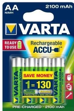 Batterij oplaadbaar Varta 4xAA 2100mAh ready2use Batterij oplaadbaar Varta 4xAA 2100mAh ready2use
