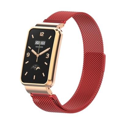 Milanese loop bandje met case - Rood - Xiaomi Smart Band 7 Pro Milanese loop bandje met case - Rood - Xiaomi Smart Band 7 Pro