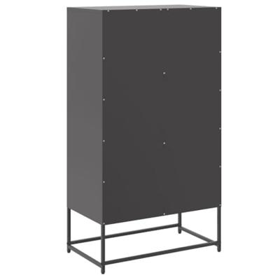 Hoge kast 68,5x38,5x123,5 cm staal zwart - thumbnail