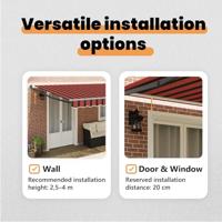 VidaXL Markies oranje en bruin 500 x 300 x 165 cm polyester en metaal - thumbnail