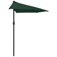 VidaXL Balkonparasol half met aluminium paal 270x144 cm groen - thumbnail