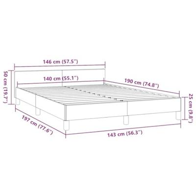 Bedframe zonder matras stof crèmekleurig 140x190 cm