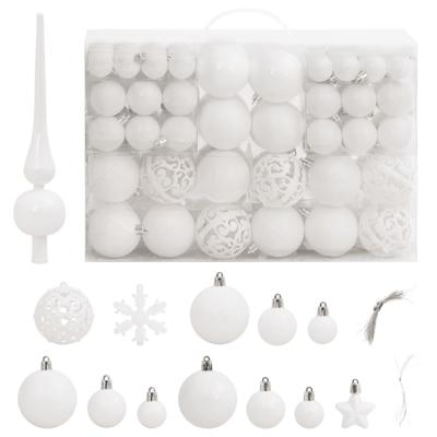 VidaXL 111-delige kerstballenset polystyreen wit VidaXL 111-delige kerstballenset polystyreen wit