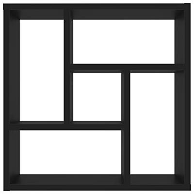 Wandschap 45,1x16x45,1 cm bewerkt hout zwart