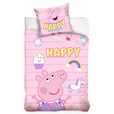 Peppa Pig Dekbedovertrek Happy 140 x 200 cm roze