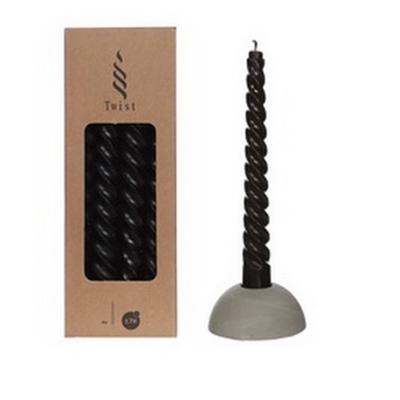 Twist kaarsen set 4 stuks dia. 2.2 x H 19 cm zwart Hortus - Hortus