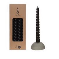 Twist kaarsen set 4 stuks dia. 2.2 x H 19 cm zwart Hortus - Hortus - thumbnail