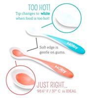 Set van 4 warmtegevoelige babylepels NUBY wit - thumbnail