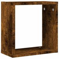 Wandrekken kubus 2 st 30x15x30 cm gerookt eiken - thumbnail