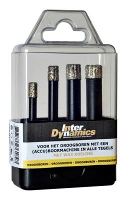 Inter Dynamics Tegelboorset | BlackPower | Voor droogboren | 6, 8, 10 en 12 mm - 960100