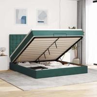 Ottoman bed met matrassen 160x200cm fluweel donkergroen - thumbnail