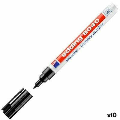 Permanente markeerstift Edding Zwart (10 Stuks)