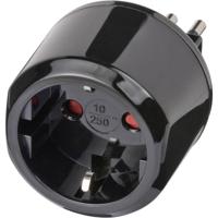 Reisstekker / reisadapter (reisstekkeradapter voor: Italië-stopcontact en Eurostekker) zwart - thumbnail