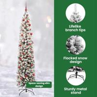 VidaXL Kunstkerstboom groen 240 cm pvc en staal en kunststof - thumbnail