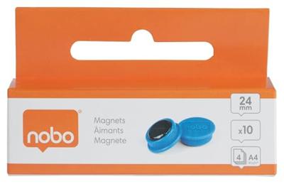 Magneet nobo 24mm blauw 10 stuks