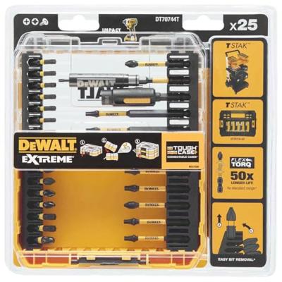 DeWalt Accessoires 25-delige FLEXTORQ Schroefbitset | In TOUGH CASE - DT70744T-QZ
