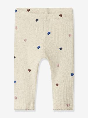 Legging voor babymeisjes met hartjes allover NAME IT gemêleerd beige
