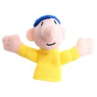 Buurman & Buurman vingerpop pluche geel, 7cm - thumbnail