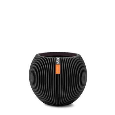 Capi Bloempot Vaas Bol Groove Zwart Ø13cm